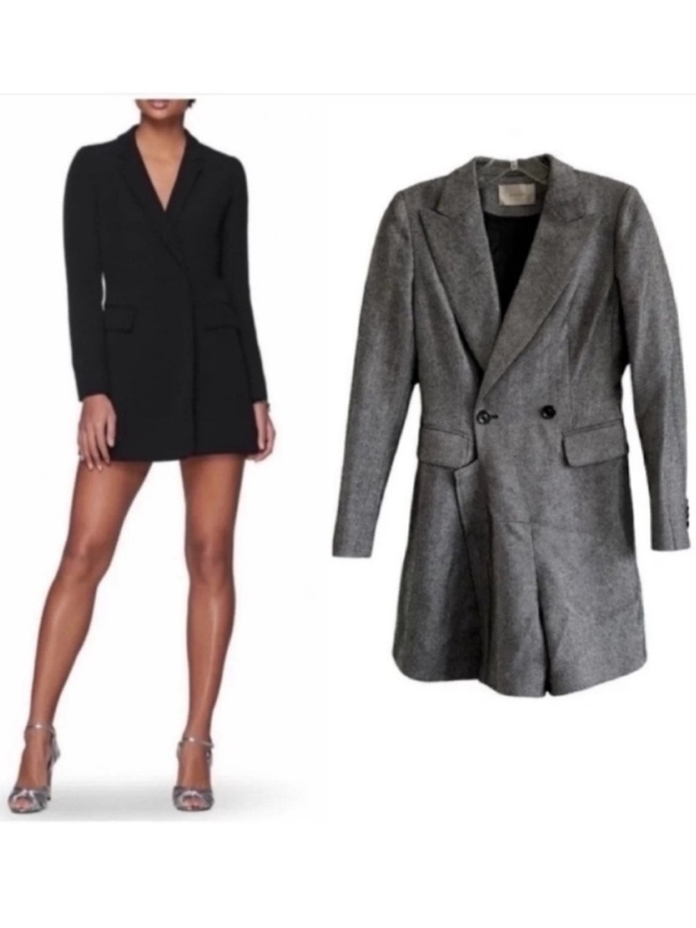 Suistudio Trunk Tailored Herringbone Wool Blazer Romper